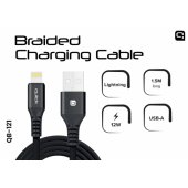 QB-122 USB Lightning kabelis 1.5m juodas