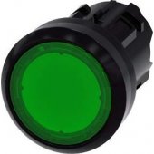 Siemens Illuminated push button 22mm round plastic green flat be