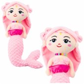 Plush Mermaid with Beads Cuddly Toy Pink 32cm