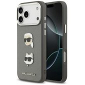 FW Grained Karl & Choupette Heads Case iPhone 17 Pro Max Gray