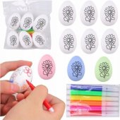 Easter Styrofoam Eggs For Painting Markers Flower Pattern D 6pcs