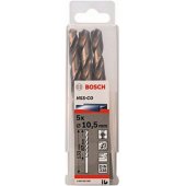 Bosch HSS-Co metalinis spiralinis grąžtas, DIN 338, 10.5mm (5 vnt., darbinis le