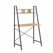 Desk STUDY with shelf 84x44xH142cm, oak/ brown