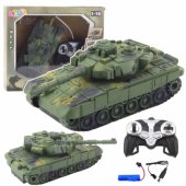 T90 karinis tankas, nuotoliniu būdu valdomas, šviesos ir garsai, žalias, 1:18