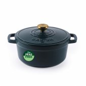 BW14433GR Chester 2L Shallow Cast Iron Casserole Pot 20 cm, Green