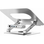Laptop stand + USB-C HDMI Hub Silver