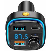 BCC08 Bluetooth MP3 automobilinis įkroviklis 3,1A juodas