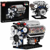 Construction Blocks V8 Engine Mechanical Model Moving Pistons 552 pcs.