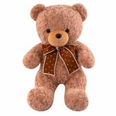 Pliušinis talismanas, meškiukas su taškuotu kaspinu, 45 cm