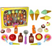 LeanToys saldumynų rinkinys: ledai, keksiukai, padažas, šaukšteliai