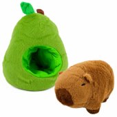Žalias avokadas su kapibara, 2 viename pliušinis žaislas, 35 cm