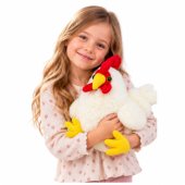 Plush Chicken Stuffed Animal, Soft and Fluffy, White, 40 cm