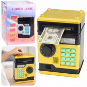 ATM Electronic Safe Piggy Bank Lights Sounds PIN Code Gold