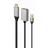Aktyvus laidas 4K HDMI DisplayPort USB 0.1m juodas