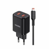 KSC-793 2in1 Mains Charger + Lightning 2.4A Black