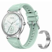 L28 Silver/ Green + Silver Steel Strap