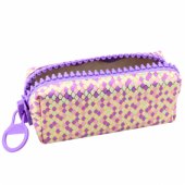 School Pencil Case Organizer Mermaid Scales Pattern Large Purple Zippe