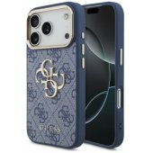 _8455254 Guess PU odos dėklas iPhone 18, su 4G metaliniu logotipu ir auksiniu rėmeliu