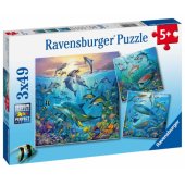 Ravensburger dėlionė 3x49 Povandeninis gyvenimas