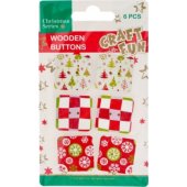 Craft with Fun CF OZDOBA BN DREW GUZIK KWADRAT 6SZT 48/ 288