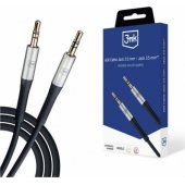 Kabelis AUX miniJack - miniJack 3.5mm 1m Juodas/ Sidabrinis