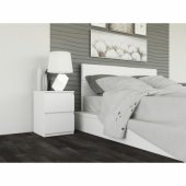 Topeshop Szafka komoda stolik nocny 2 szuflady m2 biała (M2 BIEL)