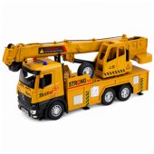 Sunkvežimis su kranu, reguliuojama metaline kabina, šviesos ir garsai, važiuojantis, 1:12