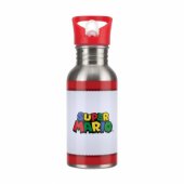 Super Mario Metal Water Bottle with Straw