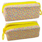 School Pencil Case Organizer Mermaid Scales Pattern Large Colorful Zip