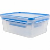 Emsa CLIP & CLOSE food storage container set, 3-piece (transparent/ blu