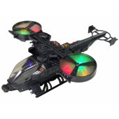 LeanToys Military Helicopter Huge Wings Lights Sound Turns S