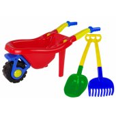 Children®s Garden Wheelbarrow Shovel Rake Colorful Set 3 pcs.
