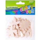 Craft with Fun medinės gėlės formos dekoracijos, 20 vnt.