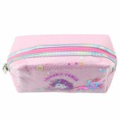 School Pencil Case With Headband Unicorn Confetti Pink 20cm