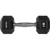 HMS Hex Pro rubberized dumbbell 1 x 6 kg.