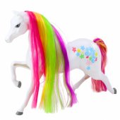 Figurine Large Fairytale Horse Rainbow Mane Colorful Decorations White