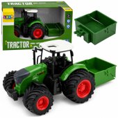 Agricultural Farm Tractor With Fertilizer Spreader Rubber Wheels Green