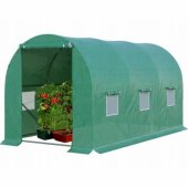 Plėvelinis tunelinis sodo šiltnamis 2x3 6m2, žalias, daržovėms, rėmas