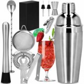 Bartender set shaker stand Springos KI0010 11 pcs silver
