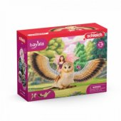 Schleich Bayala elfė ant blizgančios pelėdos V2, žaislinė figūrėlė