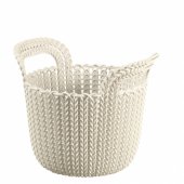 Megztas krepšelis, baltas, 3 l, 23x19x19 cm