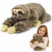 Plush Sloth Realistic Mascot Cuddly Toy Velcro Paws 34 cm