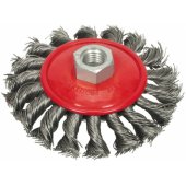 Vorel Wheel brush with threaded braided wire 100mm (06977)