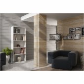 Topeshop 60 cm stelažas, lentyna, spintelė knygoms ir segtuvams, balta (R60 BIEL)