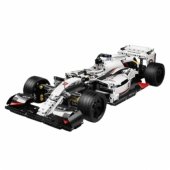 F1 lenktyninio automobilio konstruktoriaus kaladėlės, baltos ir raudonos, 1235 vnt.