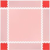 Kampinės detalės dėlionės kilimėliui Simple Red, 4 vnt.