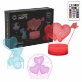 SNL115RGB LED lempa, šviesos dekoracija, širdis, RGB 3D