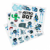 AstroBot šaldytuvo magnetukai (3 lapai su 34 magnetukais)