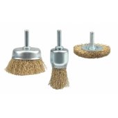 Vorel Wire brushes with mandrel 75mm crimped wire 3pcs 06989.