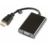 Adapter HDMI VGA FHD + MicroUSB 60Hz 0.2m Black